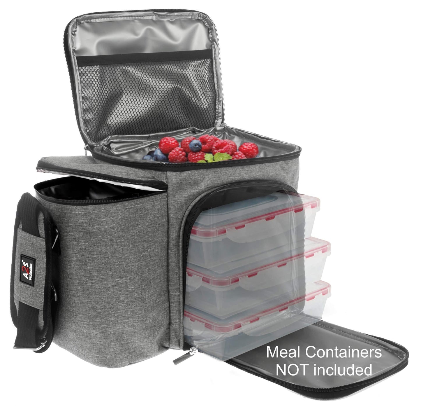 Large Insulated Meal Organizer for Adults - Gray