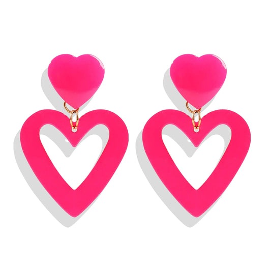 Valentine's Heart Earrings Set for Women