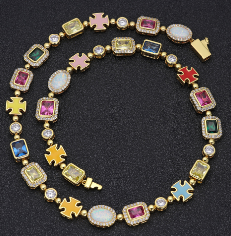 Urban Gold Zircon Charm Necklace