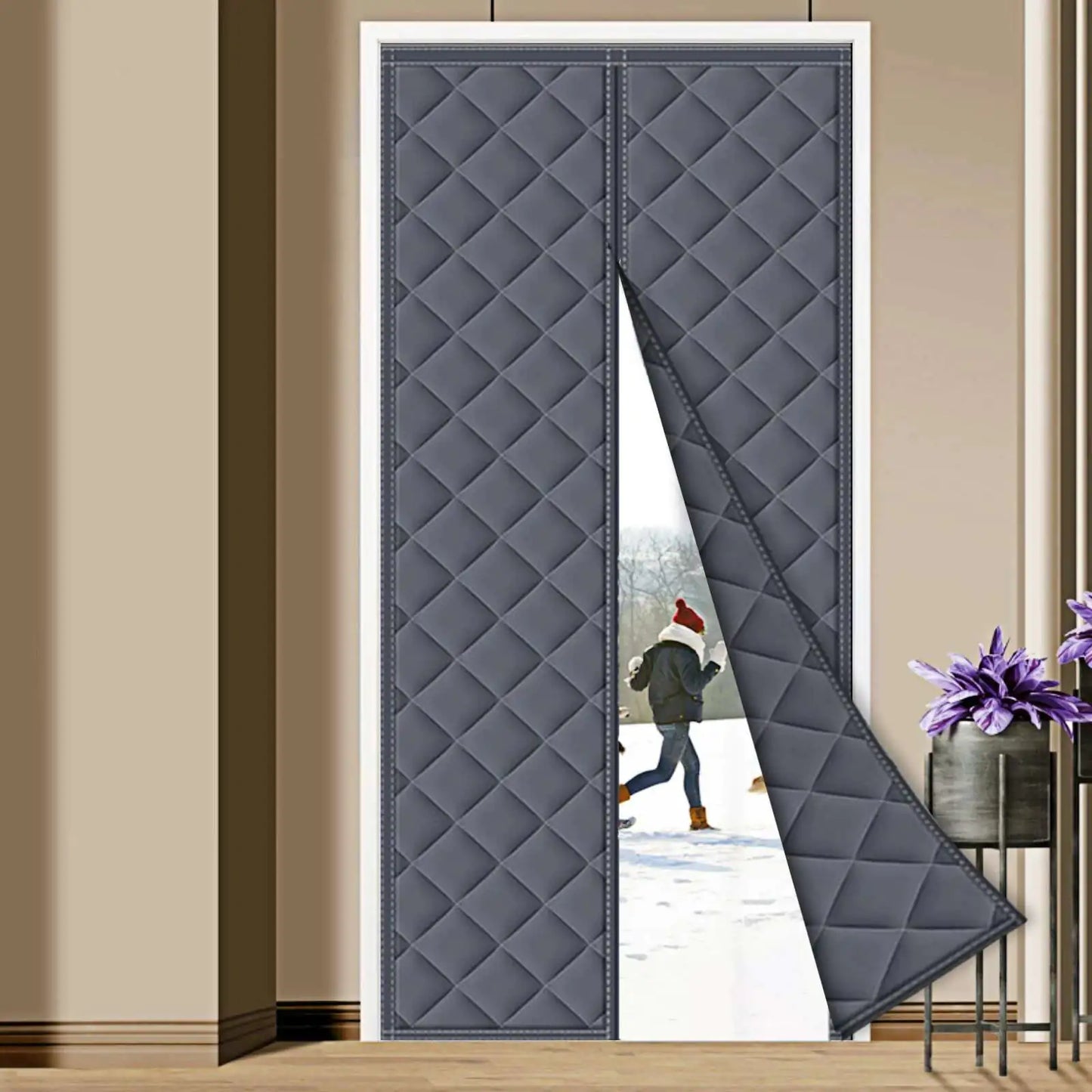 Energy-Saving Magnetic Door Drapery