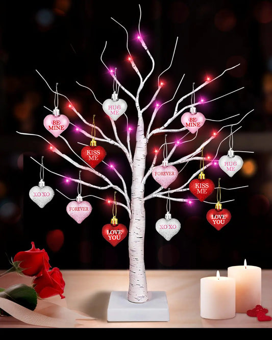 Romantic Lighted Heart Tree with Timer