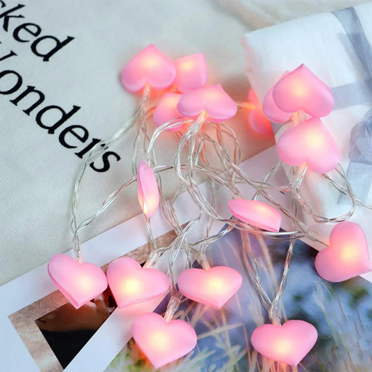LED Heart String Lights for Romantic Room Decor
