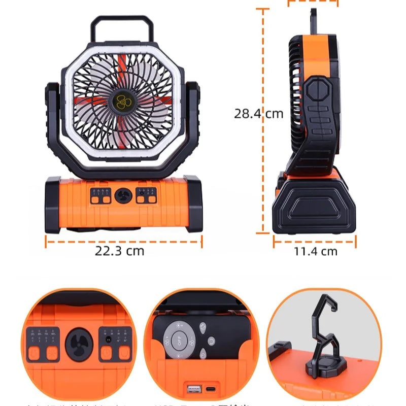 3-in-1 Outdoor Camping Power Fan